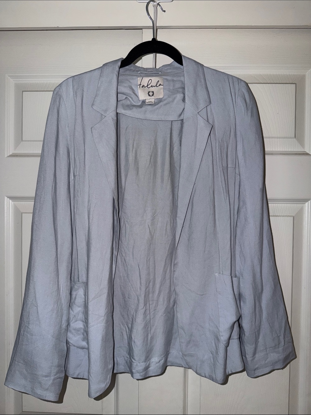 Talula Pale Blue Open-Front Blazer